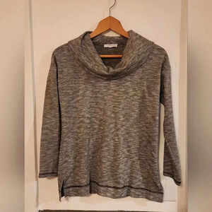 Talbots gray pull over cowl neck sweater size SP
